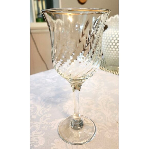 5 REGENT GOLD BLOWN GLASS WATER GOBLETS - Picture 4 of 4